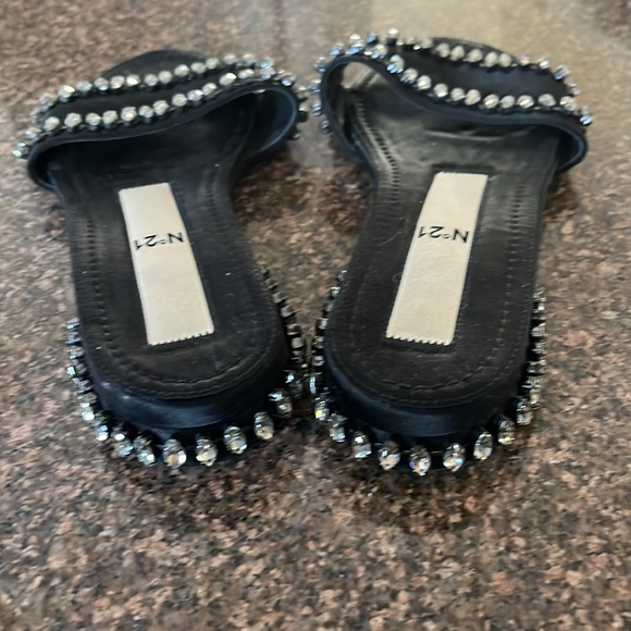 NO 21 LADIES black Crystal slides sandals-6M-GORGEOUS! - Picture 13 of 13